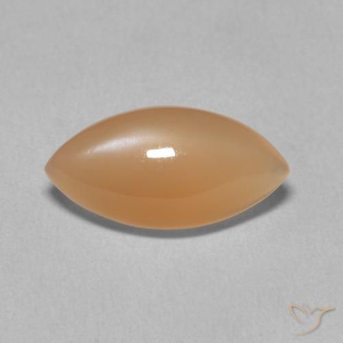 2.87ct طبيعي Medium Light-Orange حجر القمر, ماركيز, نصف شفاف
