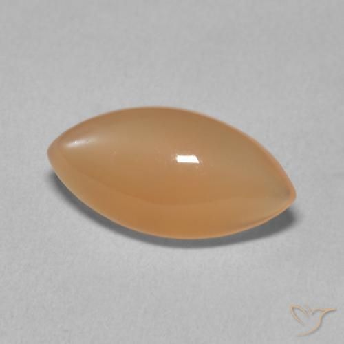 حجر القمر Medium Light-Orange طبيعي، ماركيز، 2.87 قيراط، نصف شفاف