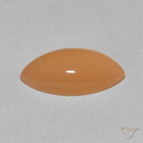 حجر القمر Medium Light-Orange طبيعي، ماركيز، 2.87 قيراط، نصف شفاف