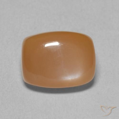 2.55ct طبيعي برتقالى محمر حجر القمر, وسادة, نصف شفاف