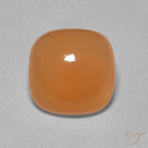 1.94ct طبيعي برتقالى متوسط حجر القمر, وسادة, نصف شفاف