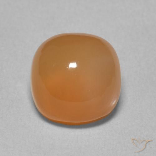 2.35ct طبيعي برتقالى محمر حجر القمر, وسادة, نصف شفاف