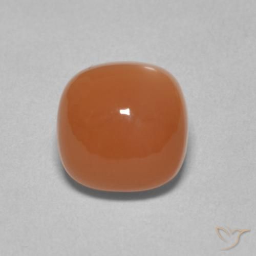 2.66ct طبيعي برتقالى محمر حجر القمر, وسادة, نصف شفاف
