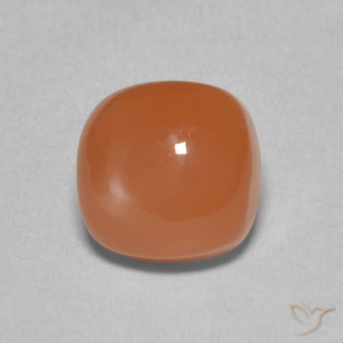 2.60ct طبيعي برتقالى محمر حجر القمر, وسادة, نصف شفاف