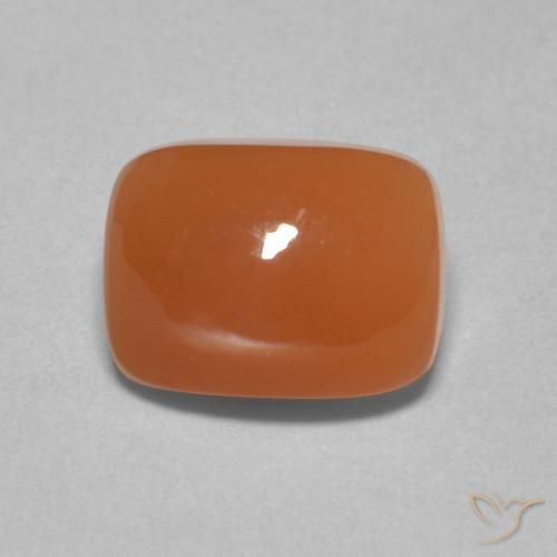 2.69ct طبيعي برتقالى محمر حجر القمر, وسادة, نصف شفاف