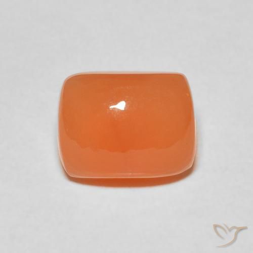2.66ct طبيعي برتقالى غامق حجر القمر, وسادة, نصف شفاف
