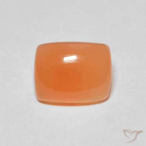 2.11ct طبيعي برتقالى متوسط حجر القمر, وسادة, نصف شفاف