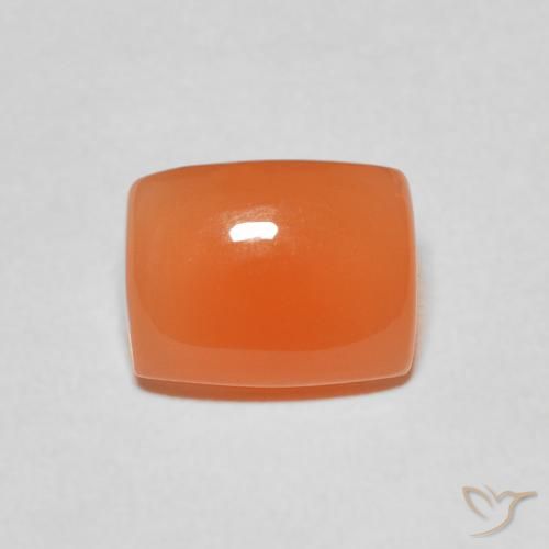 2.07ct طبيعي برتقالى محمر حجر القمر, وسادة, نصف شفاف