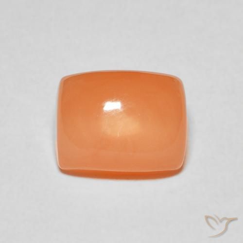 2.76ct طبيعي برتقالى متوسط حجر القمر, وسادة, نصف شفاف