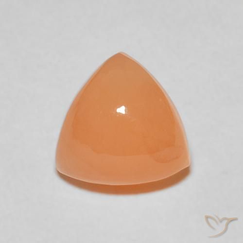 2.09ct طبيعي برتقالى كنتالوبى حجر القمر, مثلثى, نصف شفاف