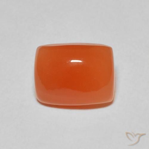 2.35ct طبيعي برتقالى محمر غامق حجر القمر, وسادة, نصف شفاف