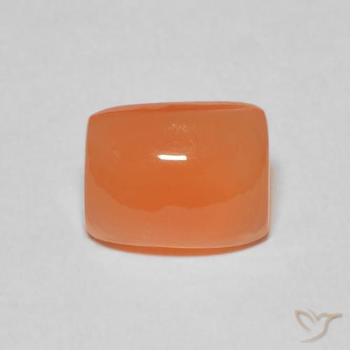 2.19ct طبيعي برتقالى محمر حجر القمر, وسادة, نصف شفاف
