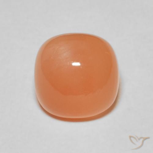 2.38ct طبيعي برتقالى محمر فاتح حجر القمر, وسادة, نصف شفاف