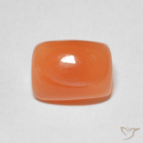 2.40ct طبيعي برتقالى محمر حجر القمر, وسادة, نصف شفاف
