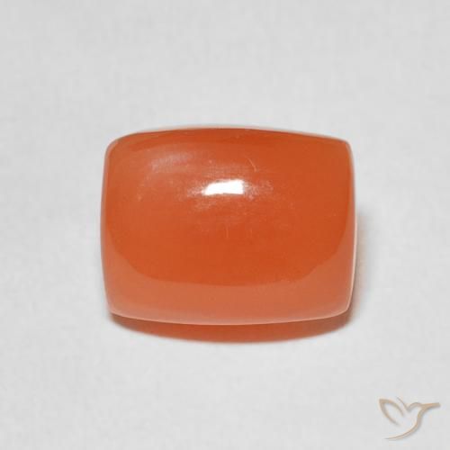 2.57ct طبيعي برتقالى متوسط حجر القمر, وسادة, نصف شفاف