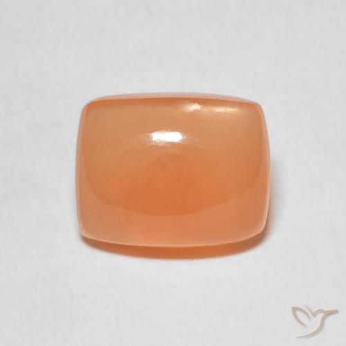 2.44ct طبيعي برتقالى مشمشى دافئ حجر القمر, وسادة, نصف شفاف