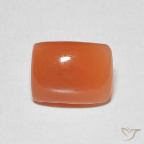 2.05ct طبيعي برتقالى كثيف حجر القمر, وسادة, نصف شفاف