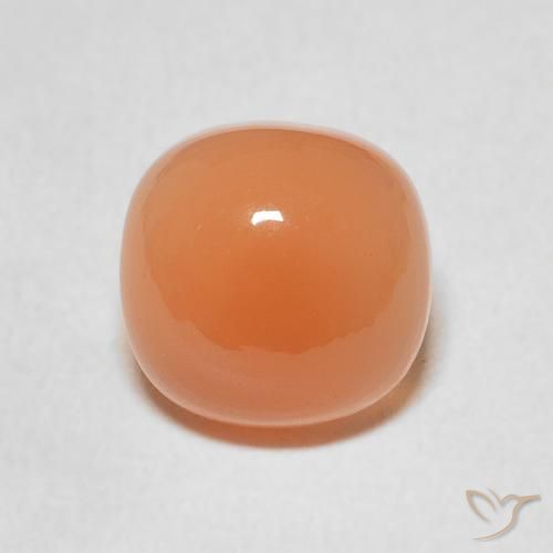 2.26ct طبيعي برتقالى مشمشى دافئ حجر القمر, وسادة, نصف شفاف