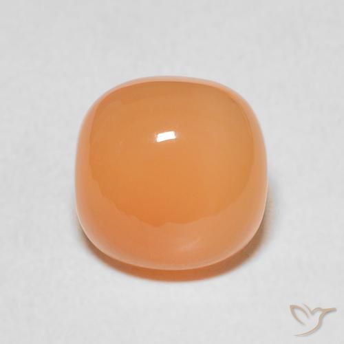 2.16ct طبيعي برتقالى مشمشى دافئ حجر القمر, وسادة, نصف شفاف