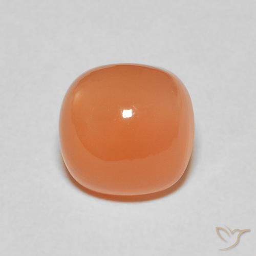 2.52ct طبيعي برتقالي فاتح حجر القمر, وسادة, نصف شفاف