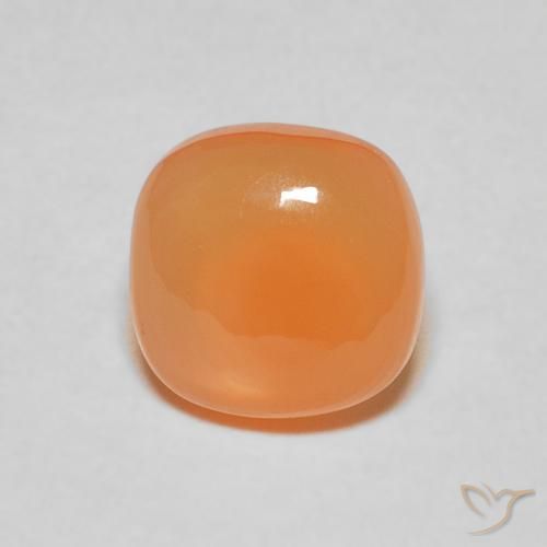 2.07ct طبيعي برتقالى مشمشى دافئ حجر القمر, وسادة, نصف شفاف