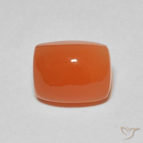2.78ct طبيعي برتقالى كثيف حجر القمر, وسادة, نصف شفاف
