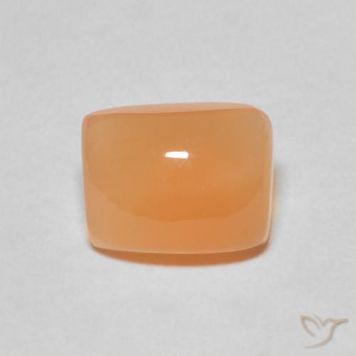 2.53ct طبيعي برتقالى مشمشى حجر القمر, وسادة, نصف شفاف