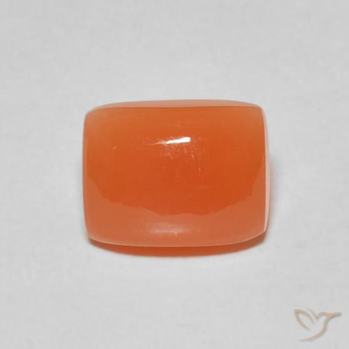 2.18ct طبيعي برتقالى محمر حجر القمر, وسادة, نصف شفاف