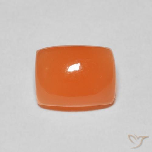 2.44ct طبيعي برتقالى محمر حجر القمر, وسادة, نصف شفاف