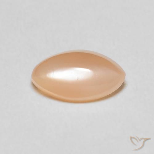 1.35ct طبيعي برتقالى خوخى حجر القمر, ماركيز, نصف شفاف