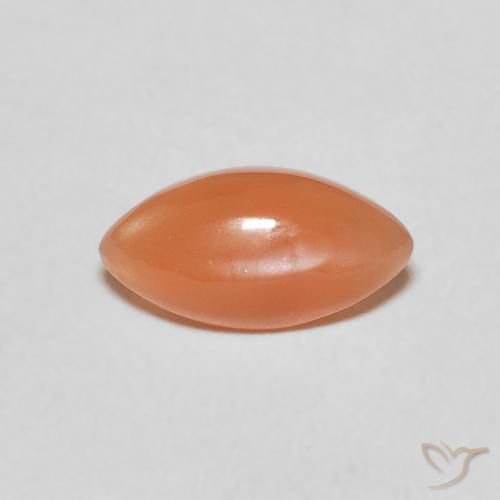 0.89ct طبيعي برتقالى متوسط حجر القمر, ماركيز, نصف شفاف