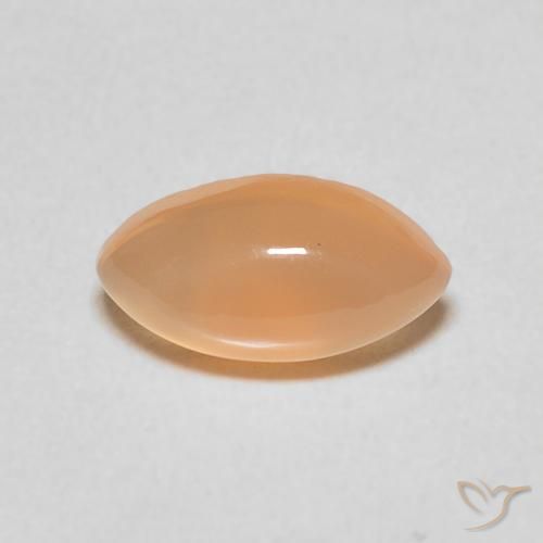 1.35ct طبيعي برتقالى خوخى حجر القمر, ماركيز, نصف شفاف