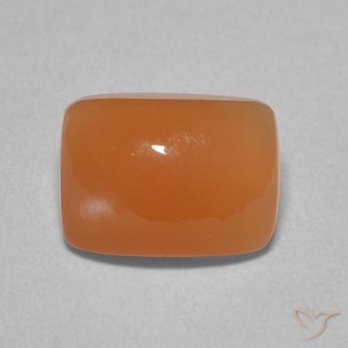 2.14ct طبيعي برتقالى متوسط حجر القمر, وسادة, نصف شفاف