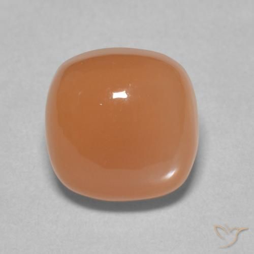 2.53ct طبيعي برتقالى خوخى حجر القمر, وسادة, نصف شفاف