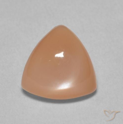 1.66ct طبيعي برتقالى كنتالوبى حجر القمر, مثلثى, نصف شفاف