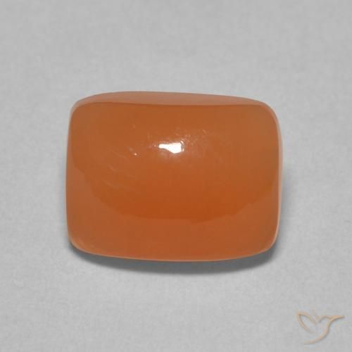 2.28ct طبيعي برتقالى متوسط حجر القمر, وسادة, نصف شفاف