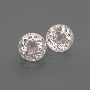 أحجار مورغانيتي وردي فاتح طبيعية، قصة دائرى، قليلا جدا، وزنها  قيراط