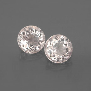 أحجار مورغانيتي وردي فاتح طبيعية، قصة دائرى، قليلا جدا، وزنها  قيراط