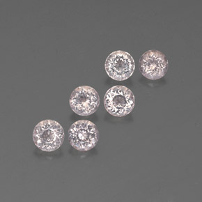 أحجار مورغانيتي وردي فاتح طبيعية، قصة دائرى، VVS-VS، وزنها  قيراط