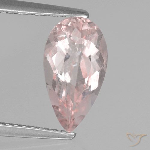 1.69ct طبيعي وردى فلامنجو مورغانيتي, شكل الكمثرى, VS-SI