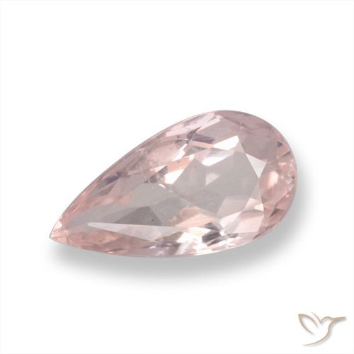 0.94ct طبيعي وردى فلامنجو مورغانيتي, شكل الكمثرى, قليلا جدا