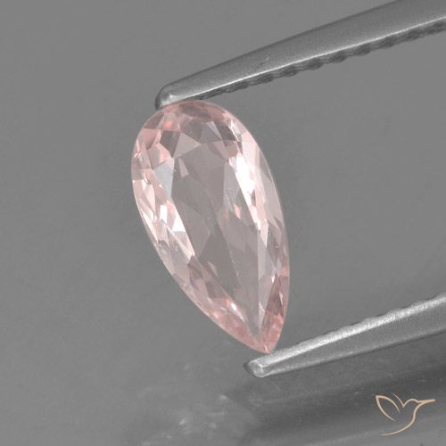 0.58ct طبيعي وردى زهرى فاتح مورغانيتي, شكل الكمثرى, VVS-VS