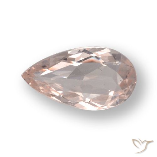 0.57ct طبيعي وردى فلامنجو مورغانيتي, شكل الكمثرى, VVS-VS