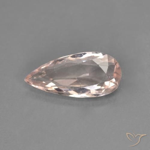 0.90ct طبيعي Medium Light-Pink مورغانيتي, شكل الكمثرى, VVS
