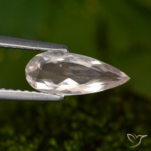 0.91ct طبيعي وردى فاتح جدا مورغانيتي, شكل الكمثرى, VVS-VS