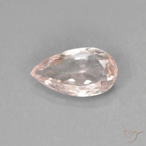 0.96ct طبيعي وردى فلامنجو مورغانيتي, شكل الكمثرى, VVS-VS