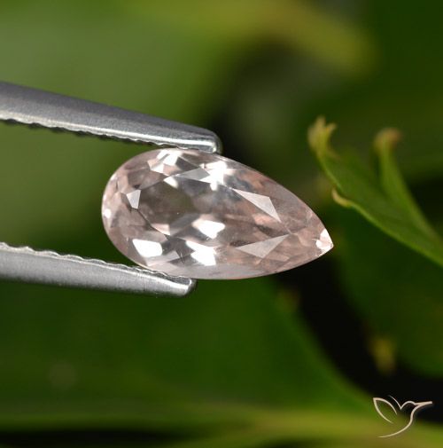 0.74ct طبيعي وردى متوسط مورغانيتي, شكل الكمثرى, VVS-VS