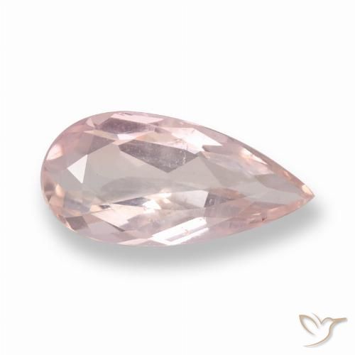 0.76ct طبيعي وردى فلامنجو مورغانيتي, شكل الكمثرى, قليلا جدا