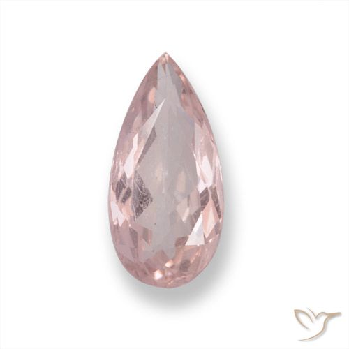 0.71ct طبيعي وردي فاتح مورغانيتي, شكل الكمثرى, قليلا جدا