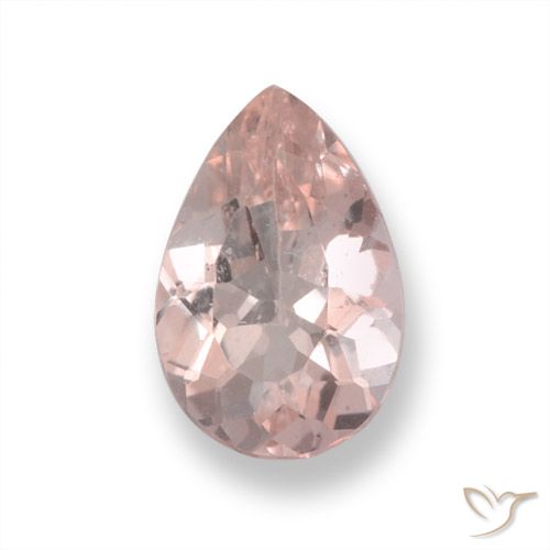 0.65ct طبيعي وردى متوسط مورغانيتي, شكل الكمثرى, قليلا جدا